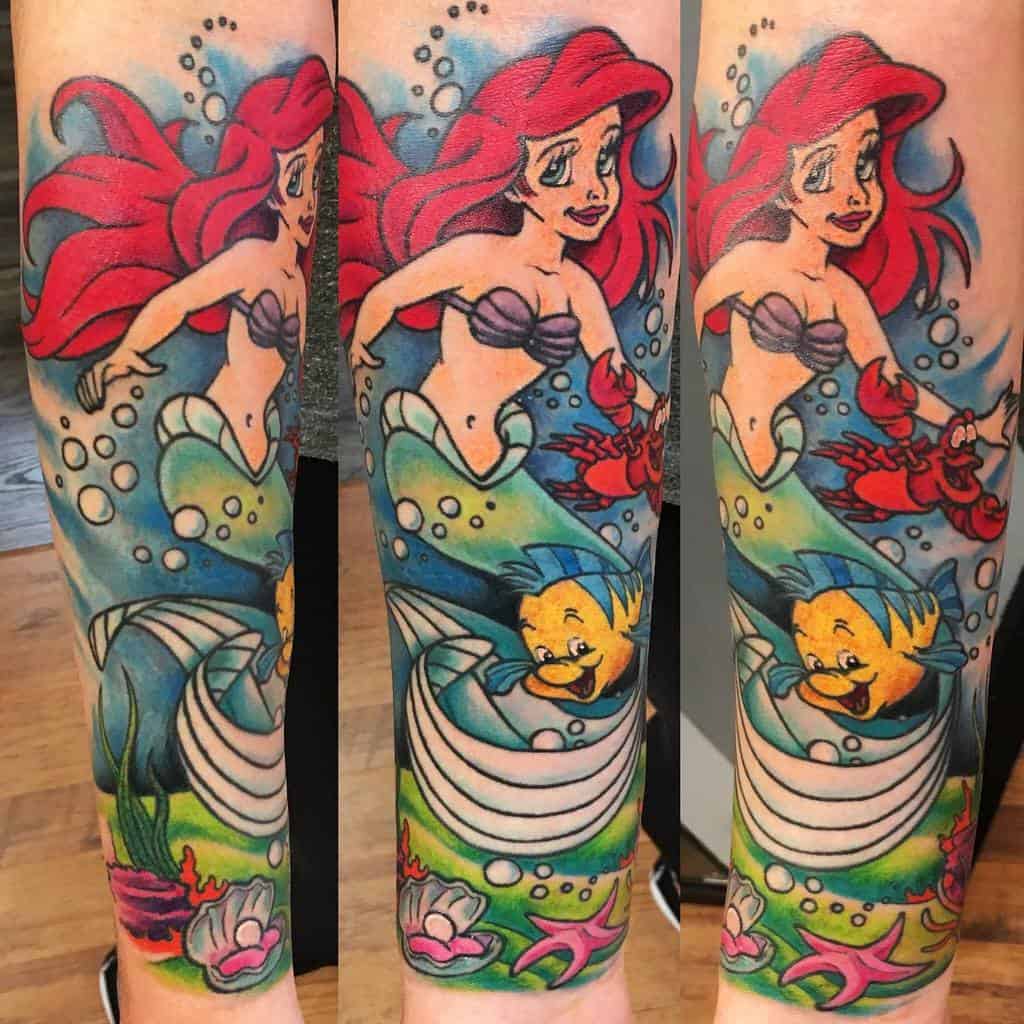 Little Mermaid And Friends Tattoo Frankdufftattoo