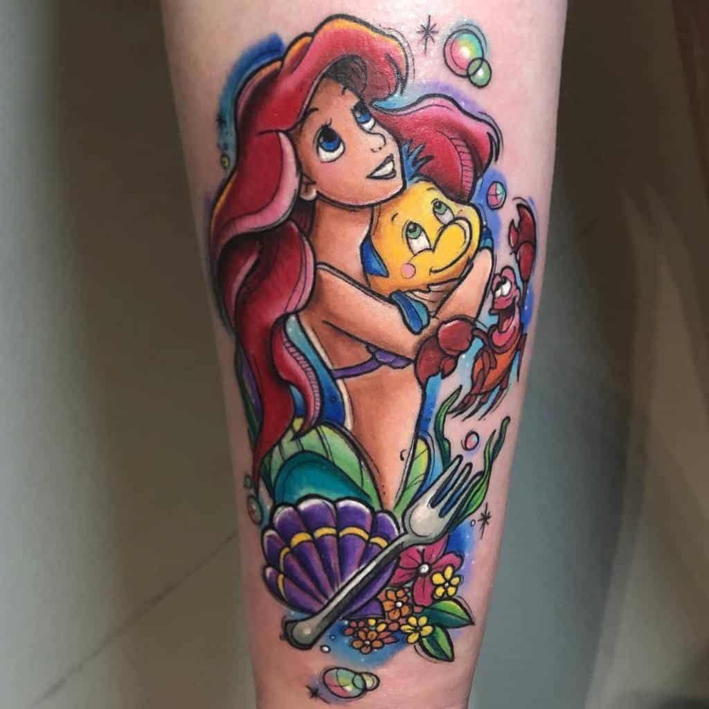 Little Mermaid And Friends Tattoo Sarah Beatrice