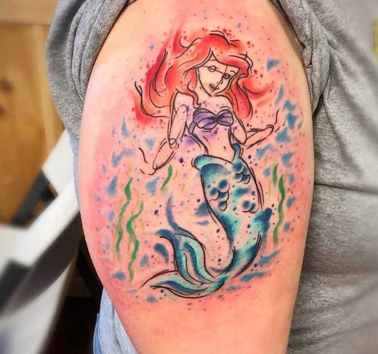 Little Mermaid Arm SleeveTattoo Austin Owens Tattoos
