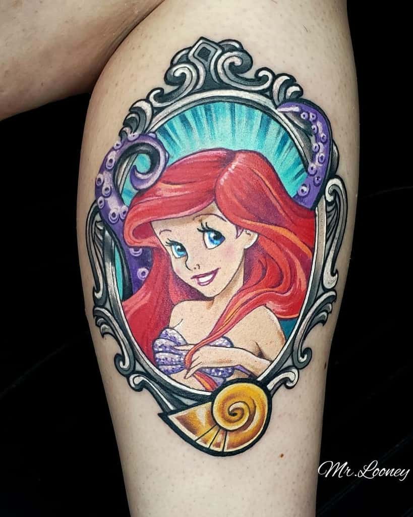Little Mermaid Leg Tattoo Holeinthewalltattoostudio