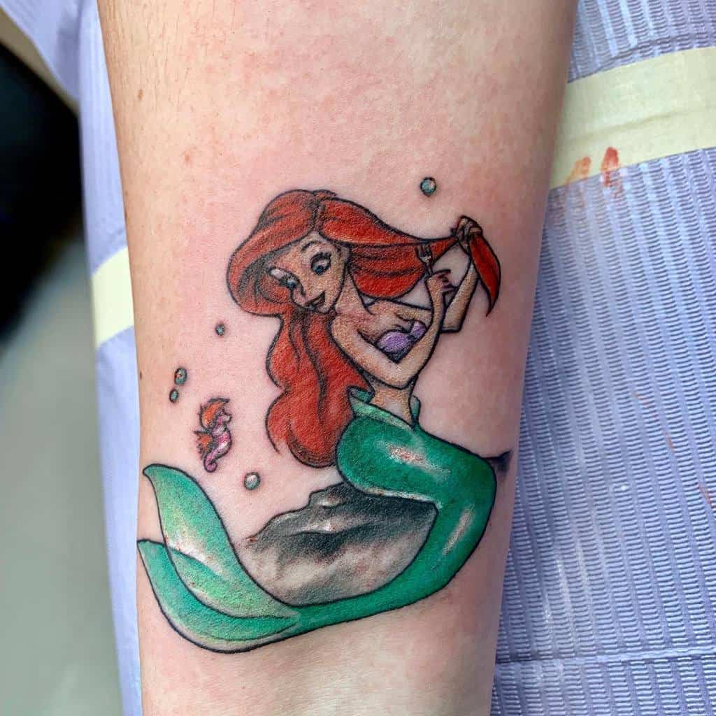 Little Mermaid Small Simple Tattoo Heather Conkathornton