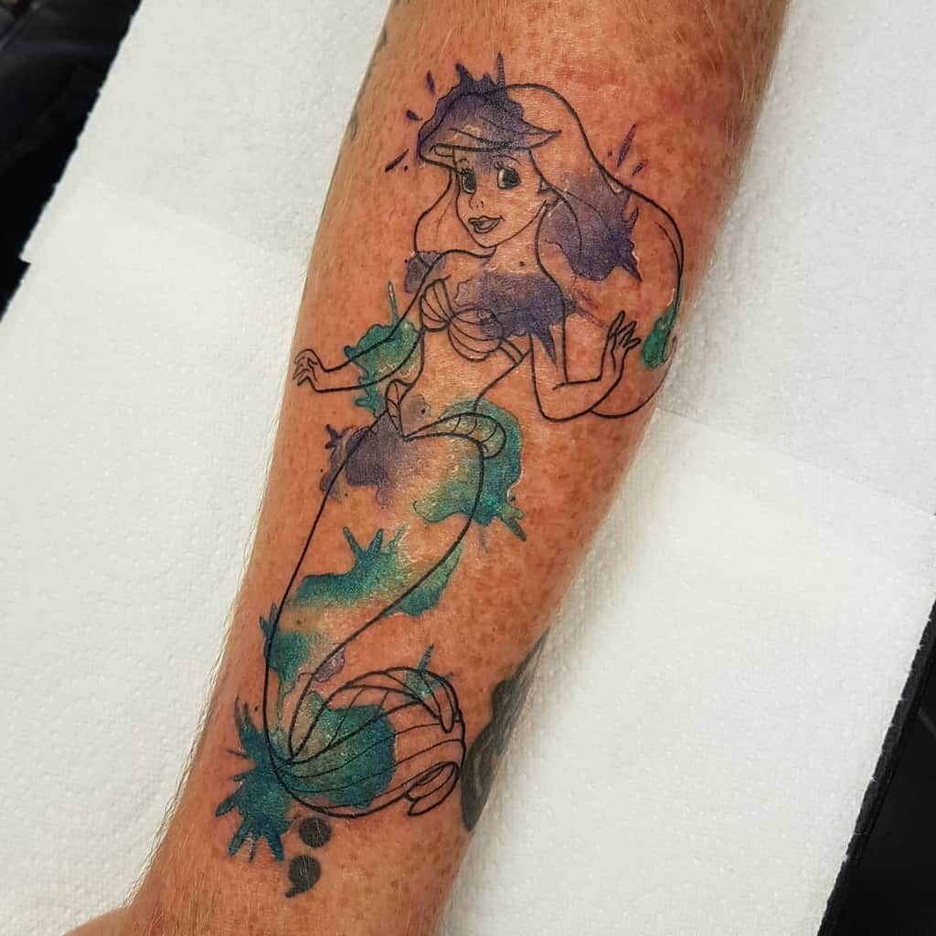 Little Mermaid Small Simple Tattoo Sari Jane Tattoos 2
