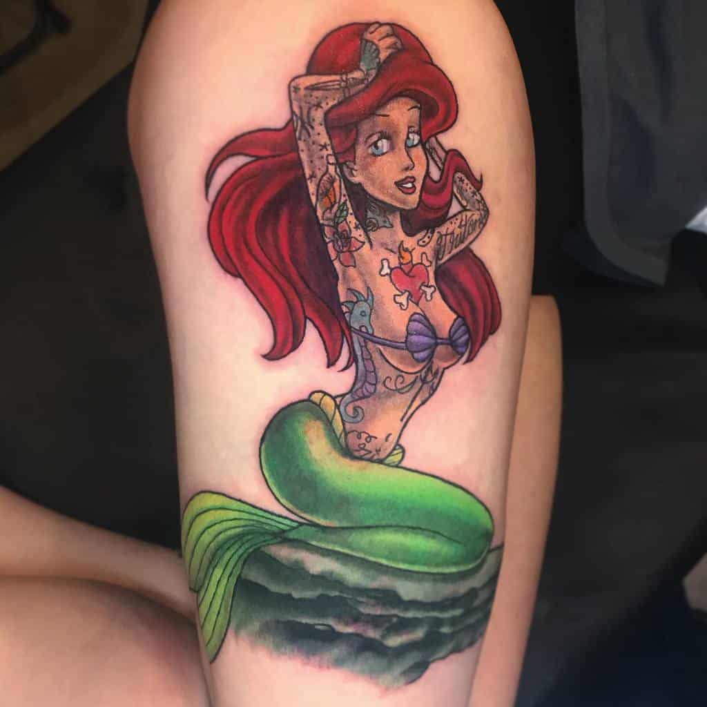 Little Mermaid Thigh Tattoo Theunquestionable