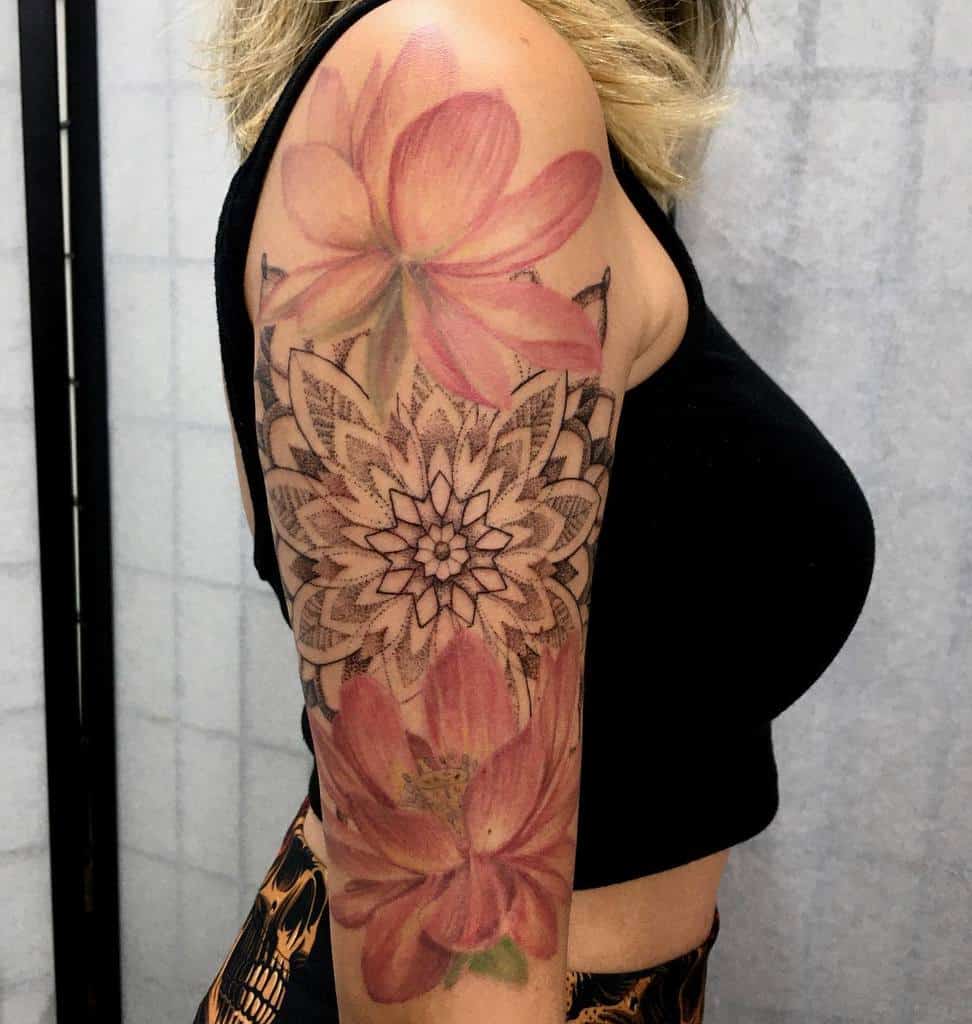 Lotus Arm Tattoos for Women barbaravictaltattoo