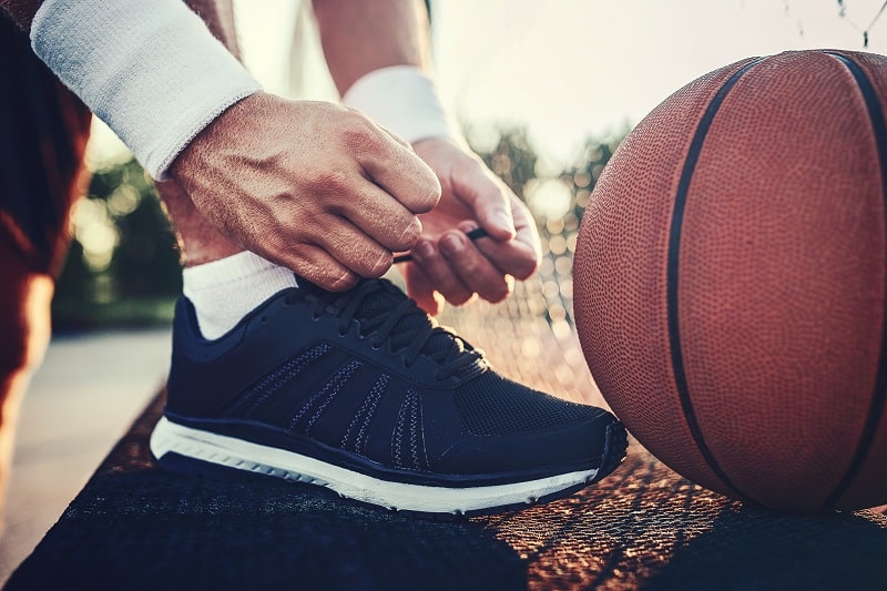 Basketball,Player,Tying,Sport,Shoes.,Sport,,Recreation,Concept