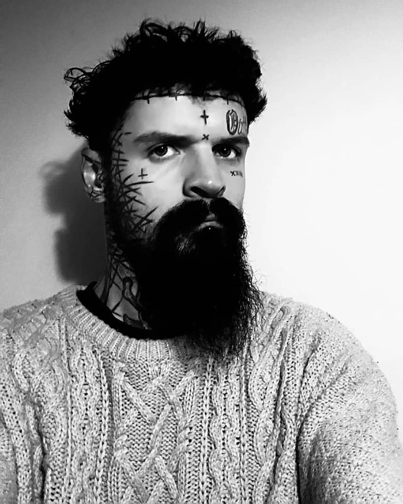 Male Tribal Face Tattoo iskald_svart_ulvblod