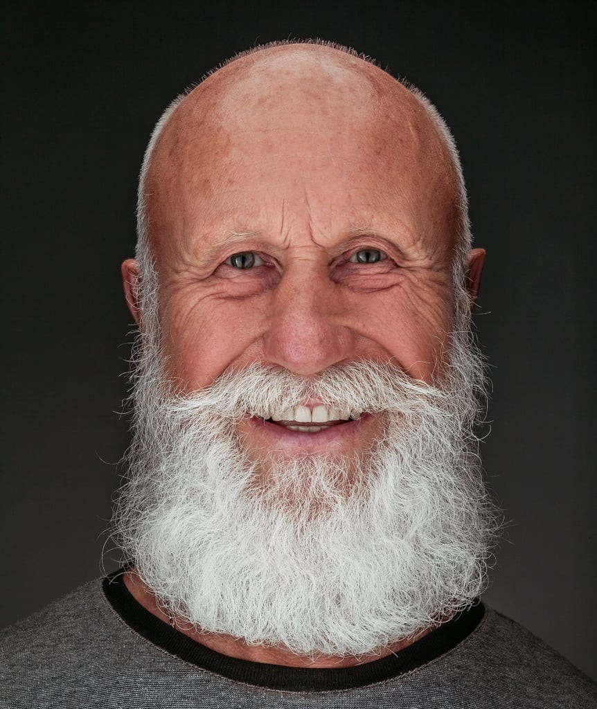 Man With Short White Hair And Long Beard