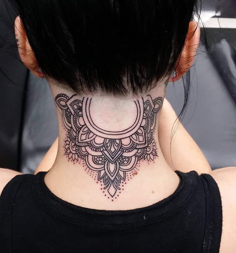 Sharna Lee on Instagram: “Healed shoulders/neck tattoo done over 2 sessions  on Amber, the toughest client … | Girl neck tattoos, Shoulder tattoos for  women, Tattoos