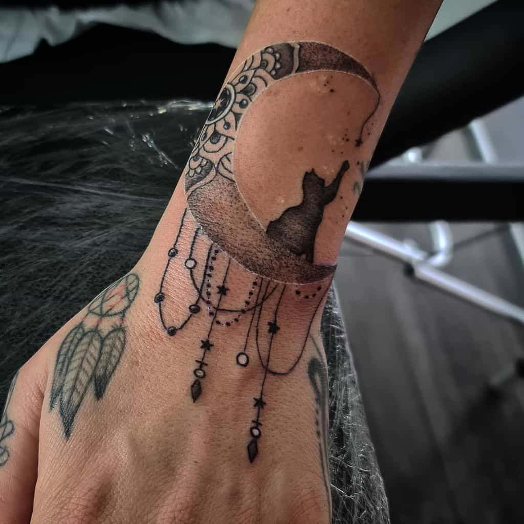 Mandala Crescent Moon Tattoo charlie.dot_tattoos