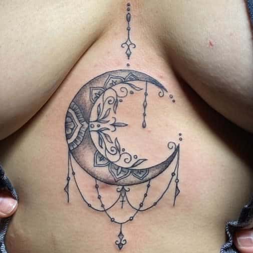Mandala Crescent Moon Tattoo tattoosbyyourdaddy