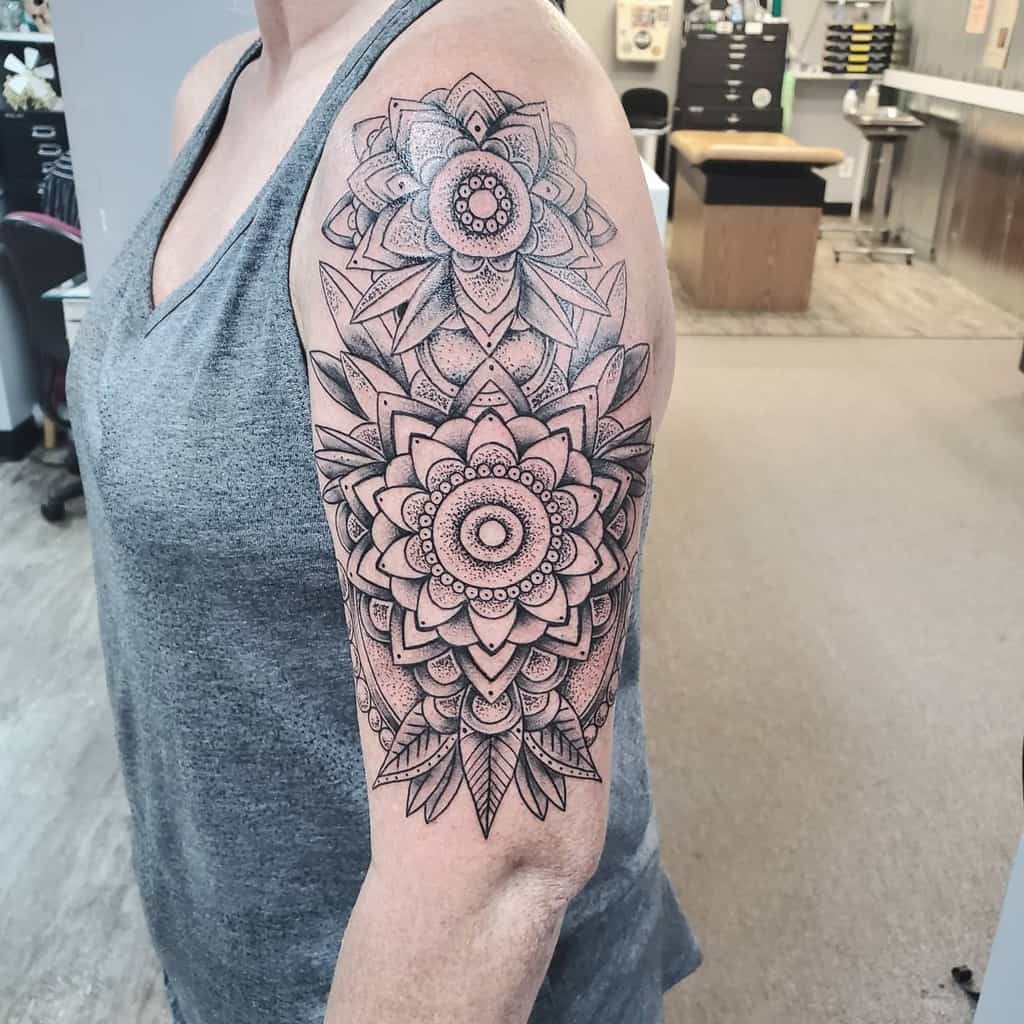 Mandala Half Sleeve Tattoos For Women extinction.ink