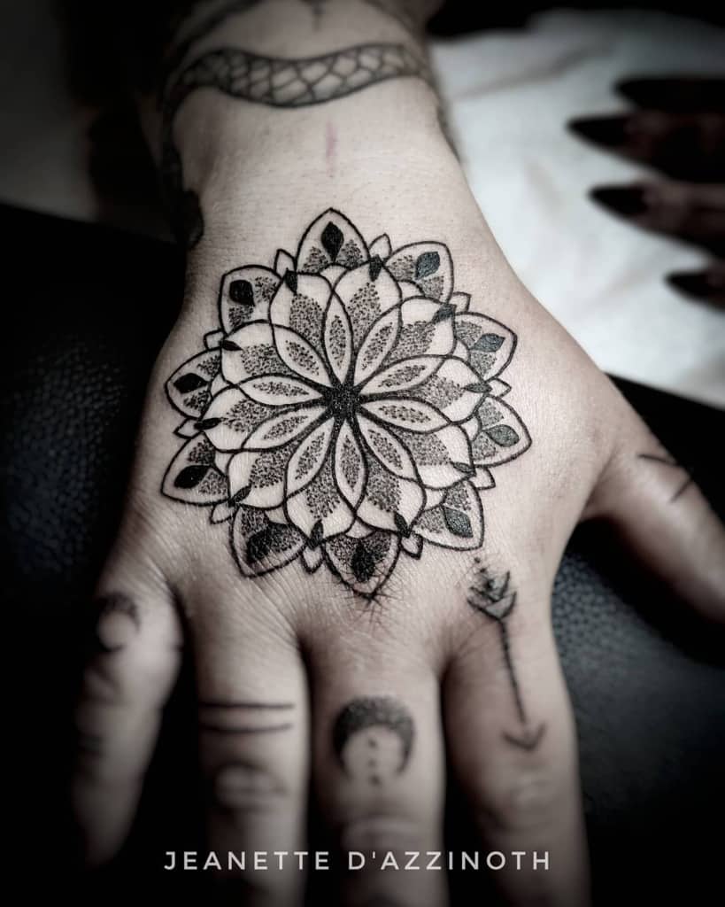 Mandala Hand Tattoo Women Jeanette Dazzinoth