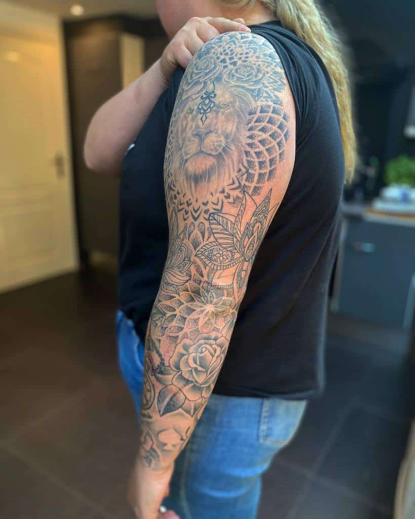 Mandala Tattoo Sleeve Filler adriana__tattoo