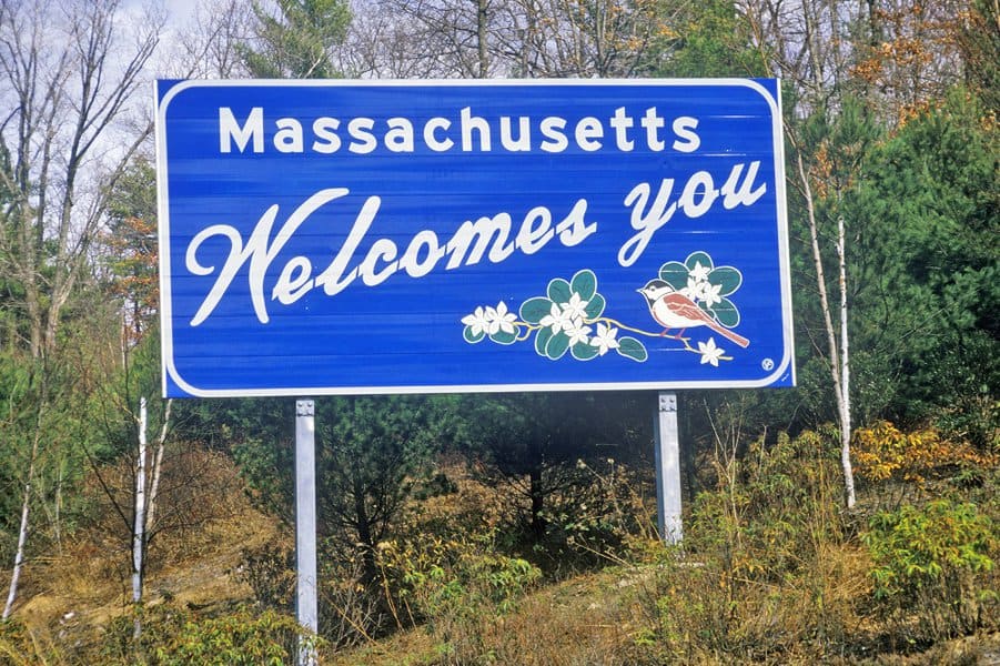 Massachusetts Welcome Sign
