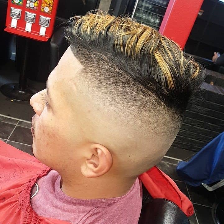 Men’s Hi Top Fade Featuring Completely Shaven Sides And Back