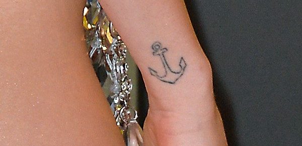 Miley Anchor Tattoo Right Wrist Outline
