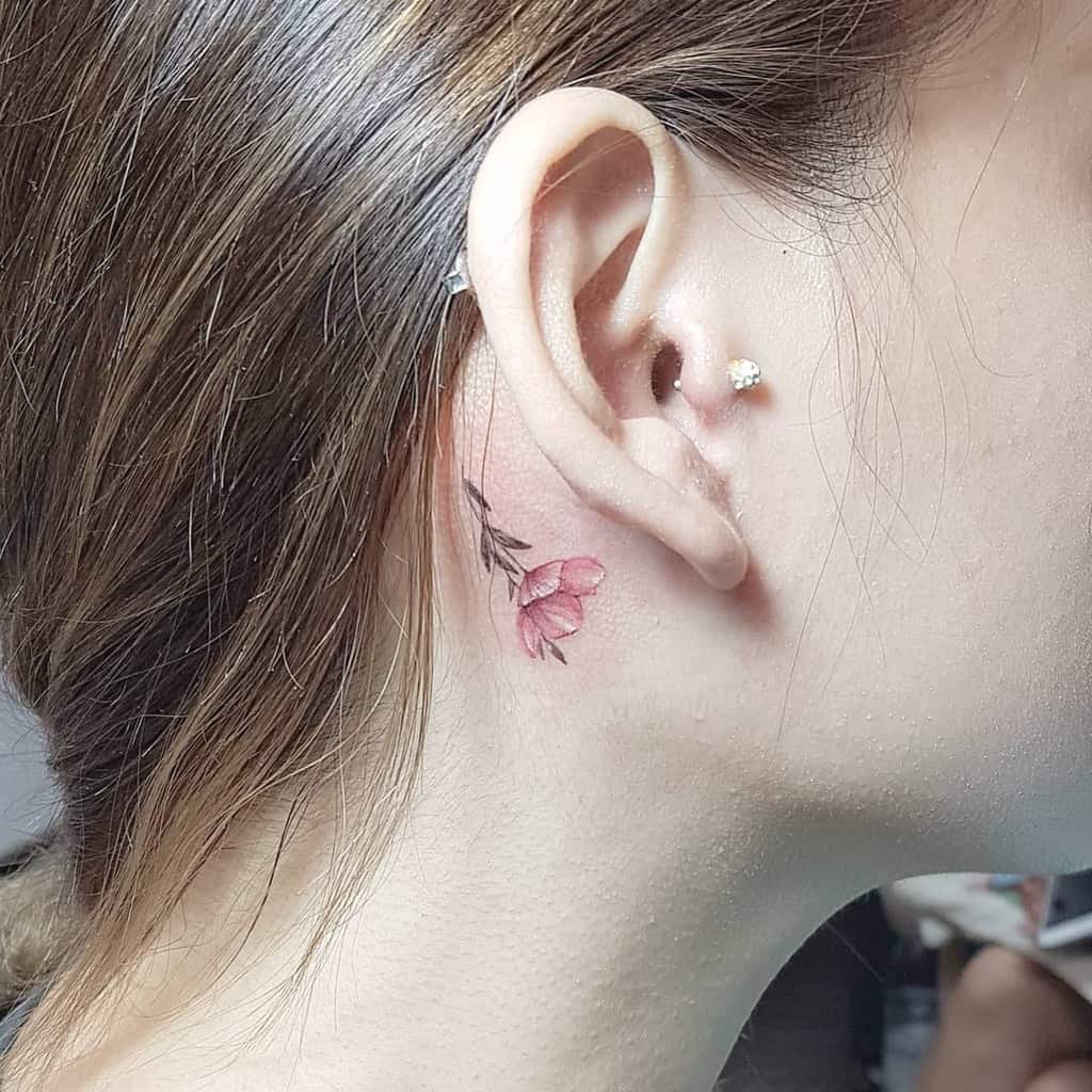 Minimalist Flower Ear Tattoo enigmcd