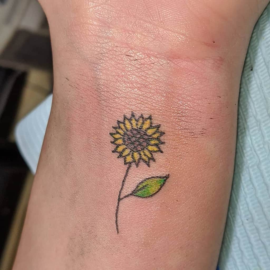 Minimalist Flower Wrist Tattoo cryhaze123
