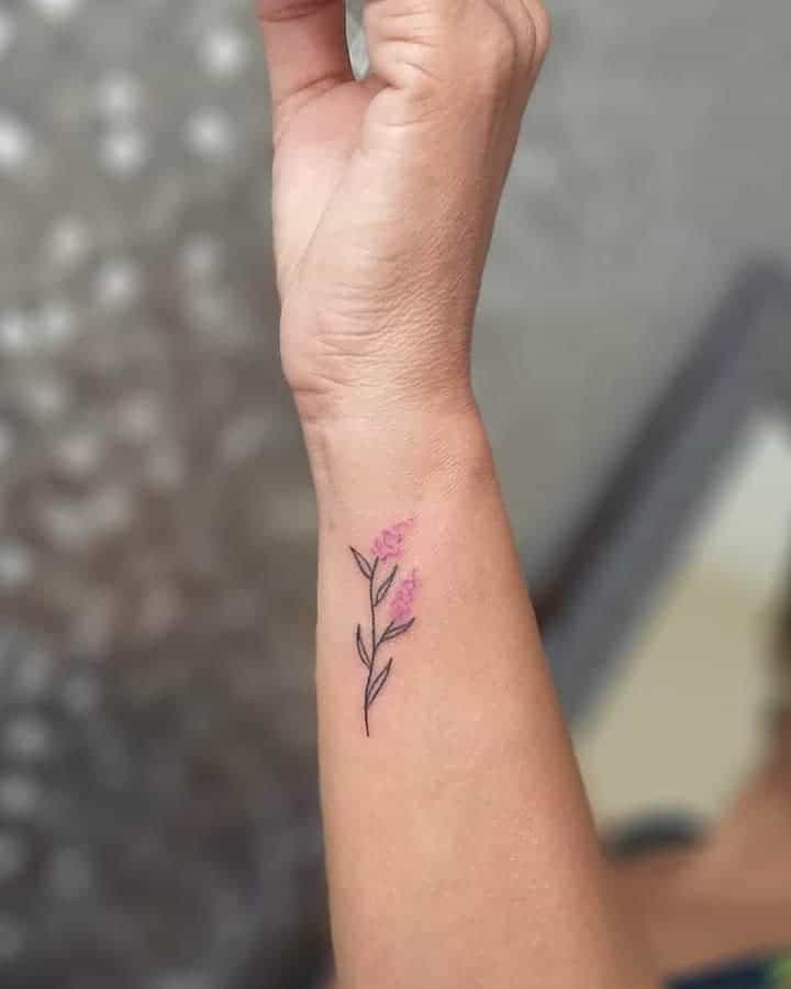 Minimalist Flower Wrist Tattoo finaestampatatuagem