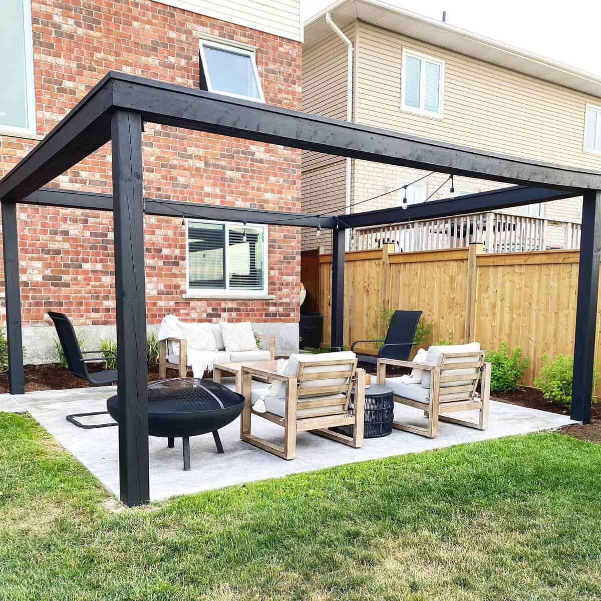 modern black wood patio 