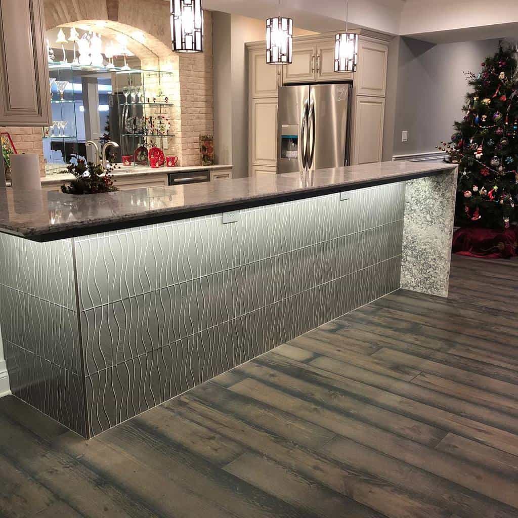 long bar marble countertop christmas tree