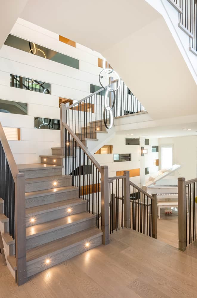 modern staircase with led lighting 