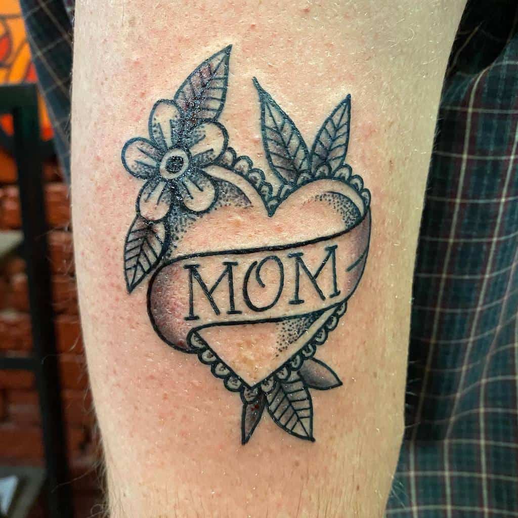 Mom Heart Black and White Tattoo ebiggstattoo