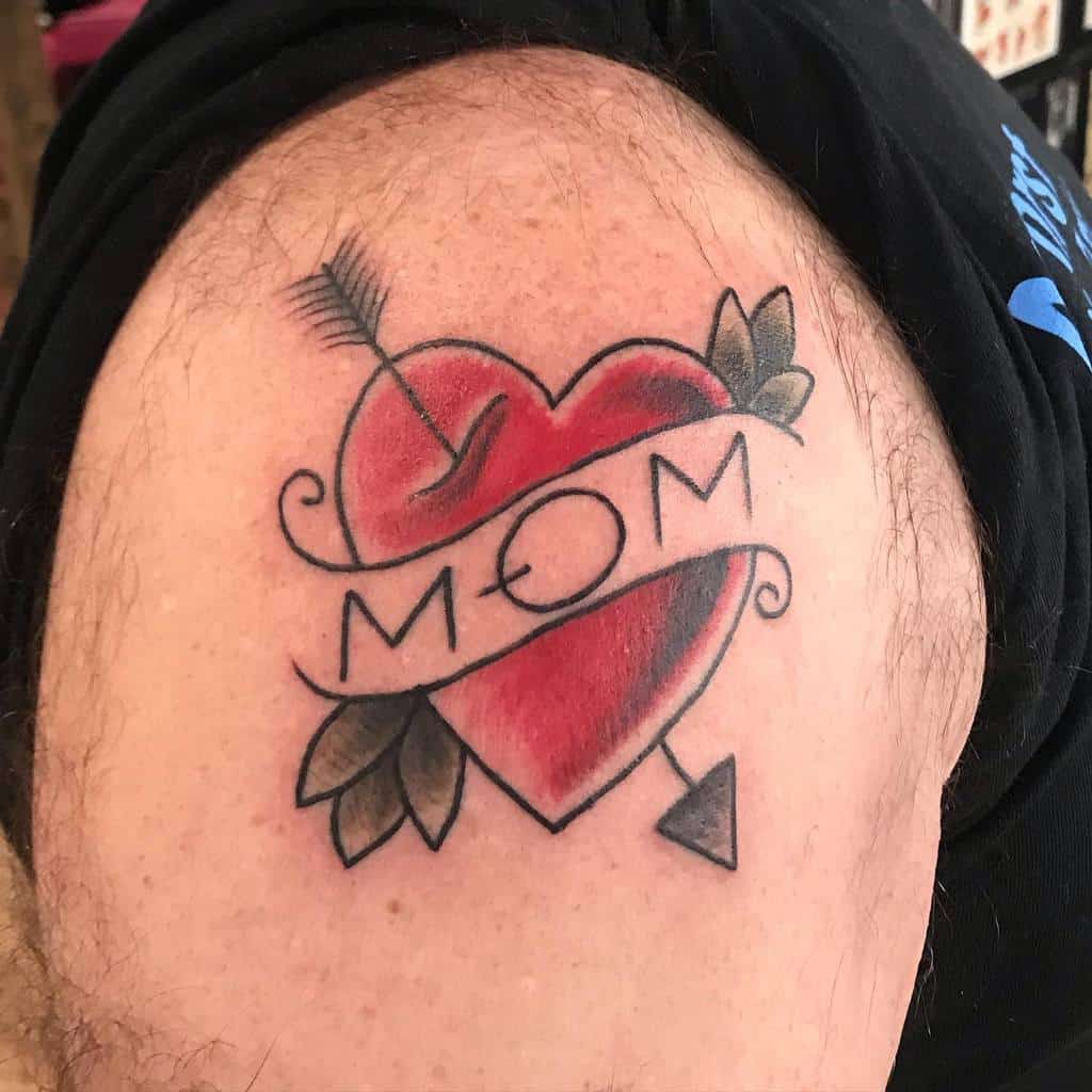 Mom Heart Shoulder Tattoo tatgunmattie