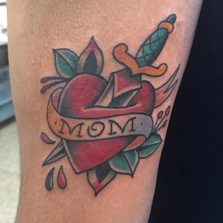 Amazing Mom Heart Tattoo Ideas   Mom Heart Upperarm Tattoo Coreygtattoos 768x768 