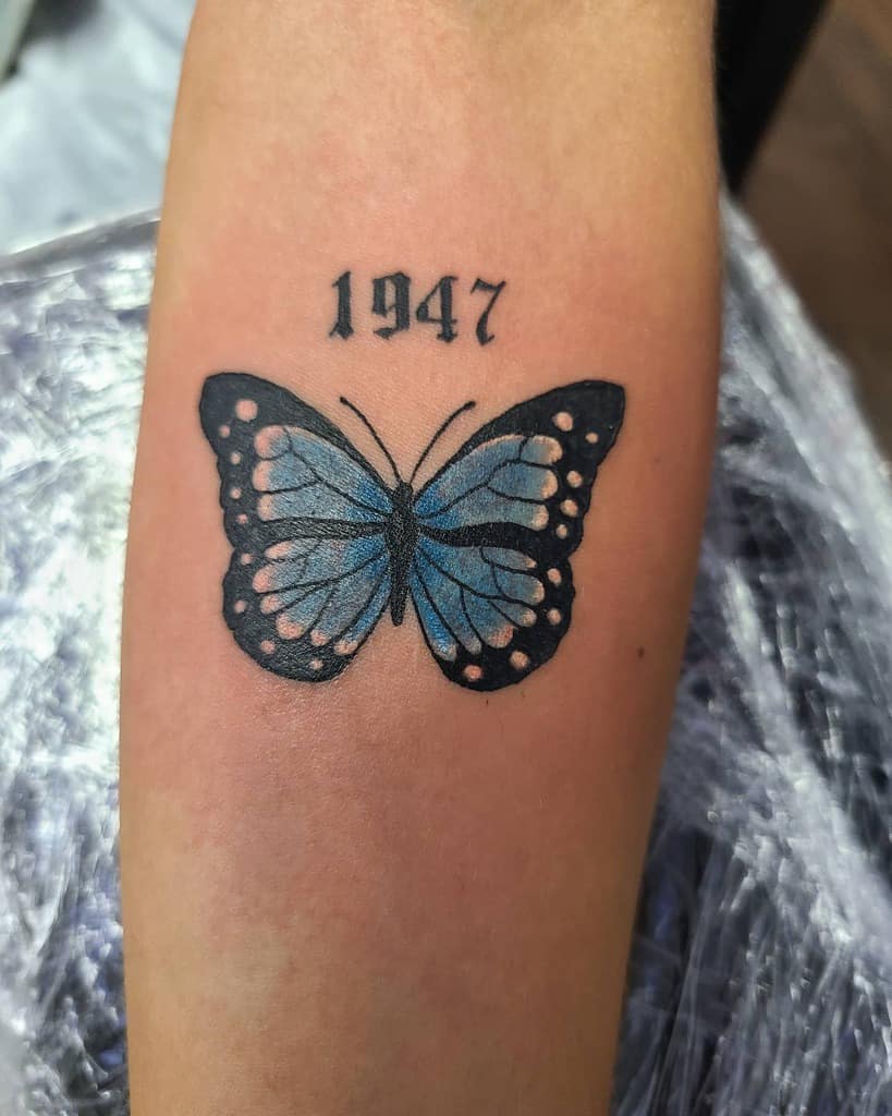 Monarch Blue Butterfly Tattoos tattdaddy1994