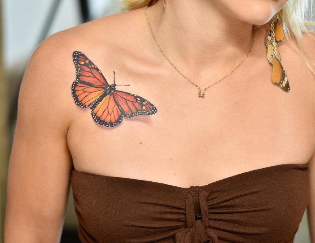 Monarch Butterfly Shoulder Tattoo jcarlos_duenas