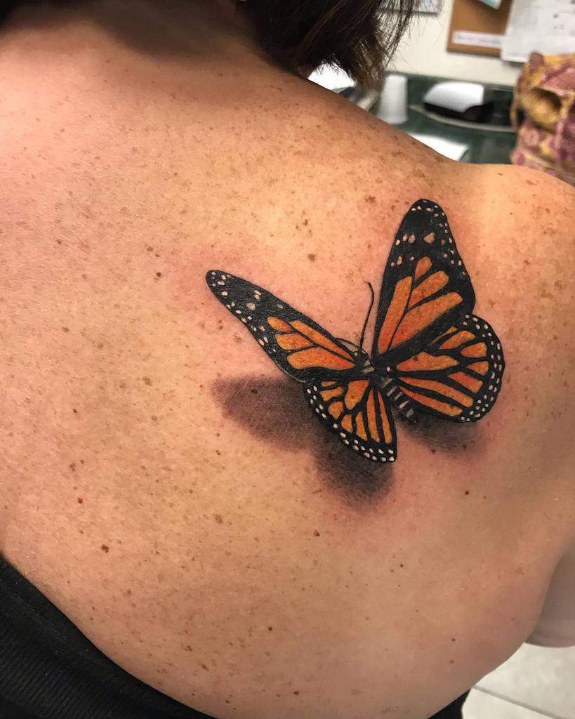 Monarch Butterfly Shoulder Tattoo nedtattoos