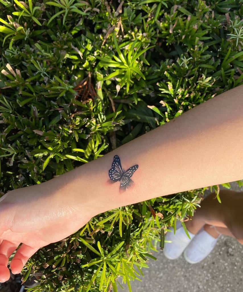 Monarch Butterfly Wrist Tattoo alexivantattoos