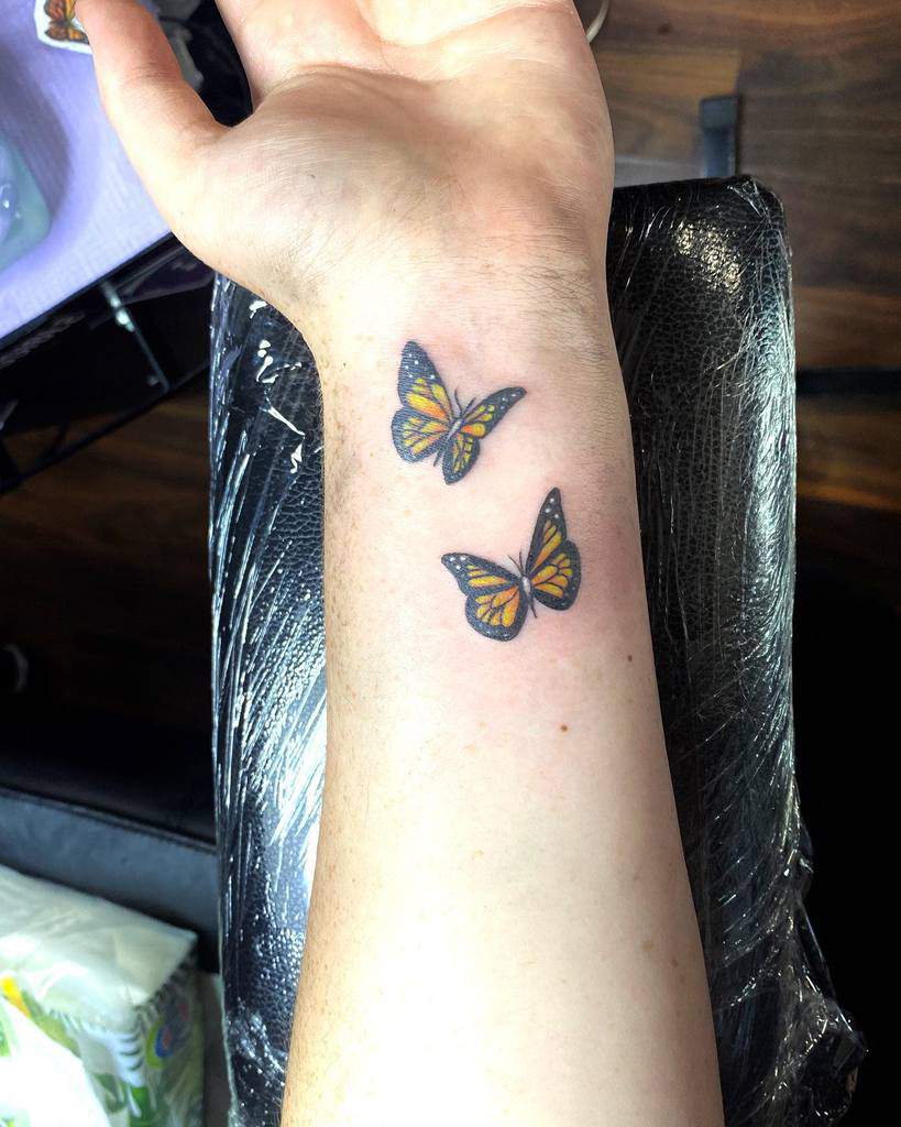 Monarch Butterfly Wrist Tattoo amyshawtattoo