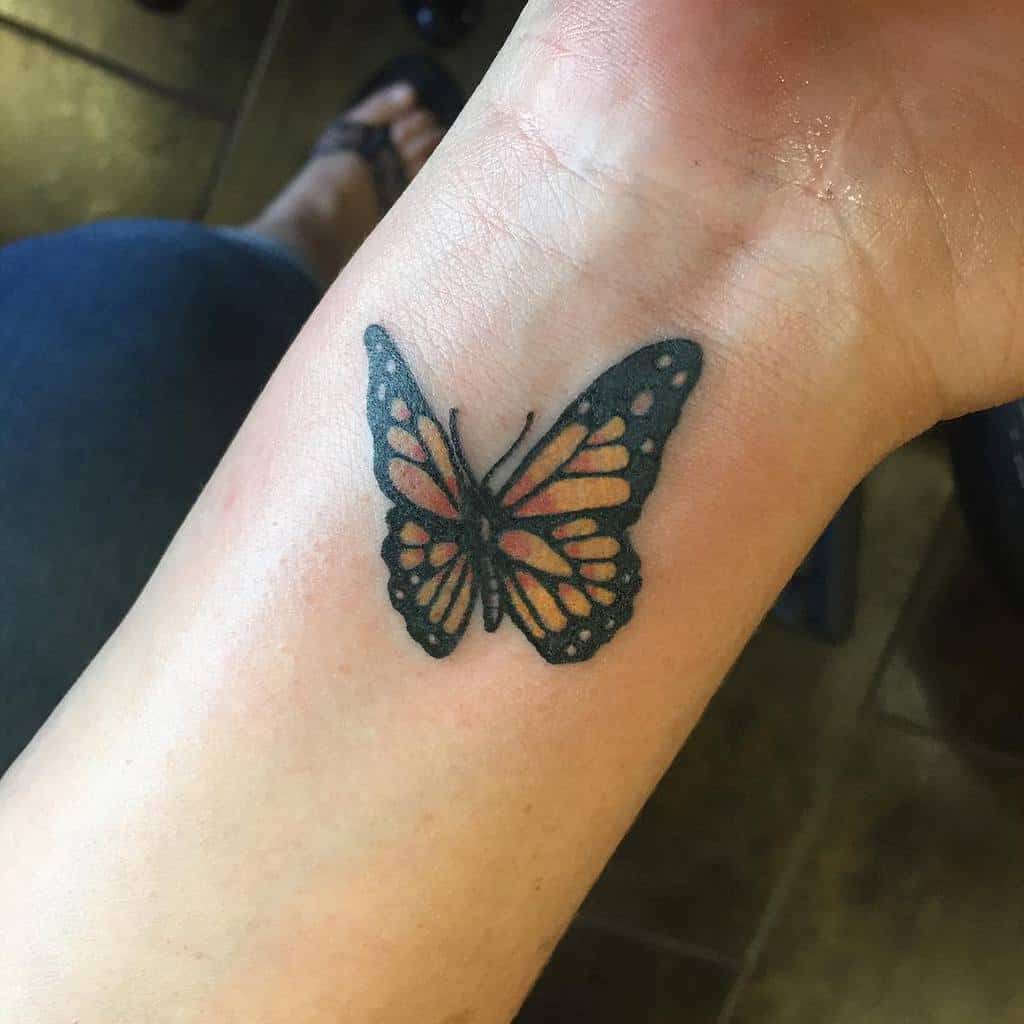 Monarch Butterfly Wrist Tattoo gordienumber9