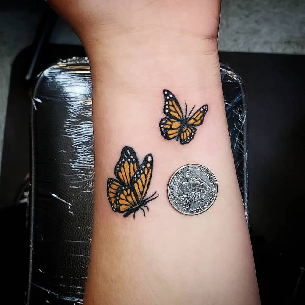 Monarch Butterfly Wrist Tattoo johnnybee_art