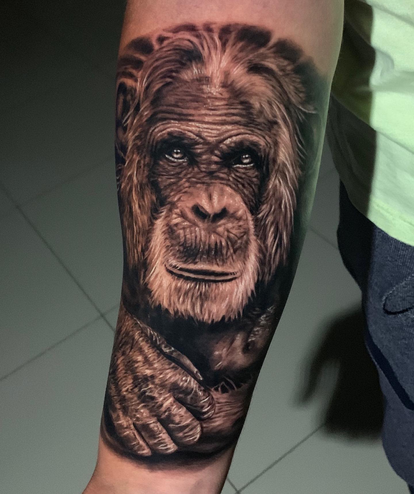Black Monkey Tattoo -denisnogueiratattoo