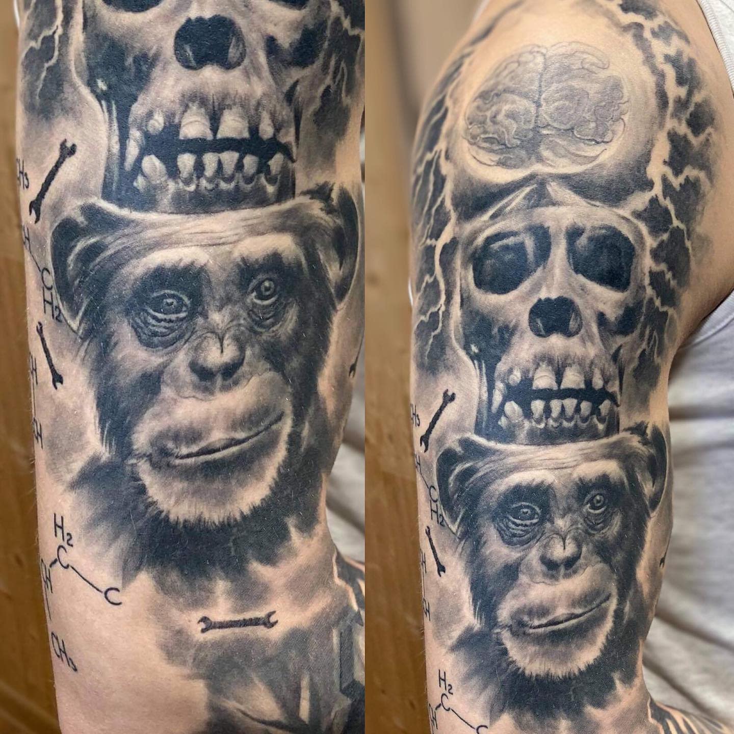 Realistic Monkey Tattoo -auseklis_studija