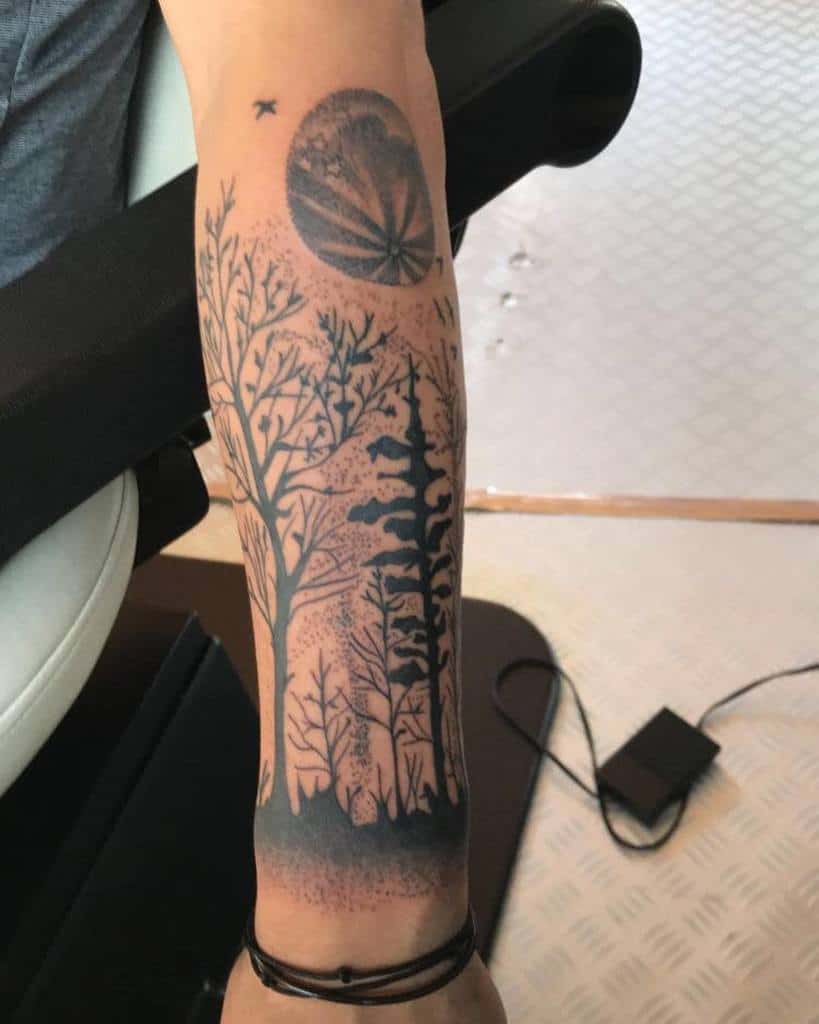 Moon Forest Sleeve Tattoos dylan_street_tattoo