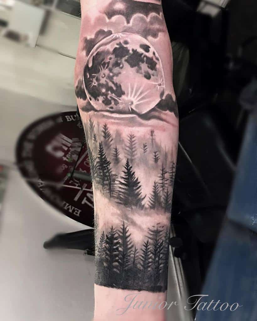 Moon Forest Sleeve Tattoos juniortattooaps