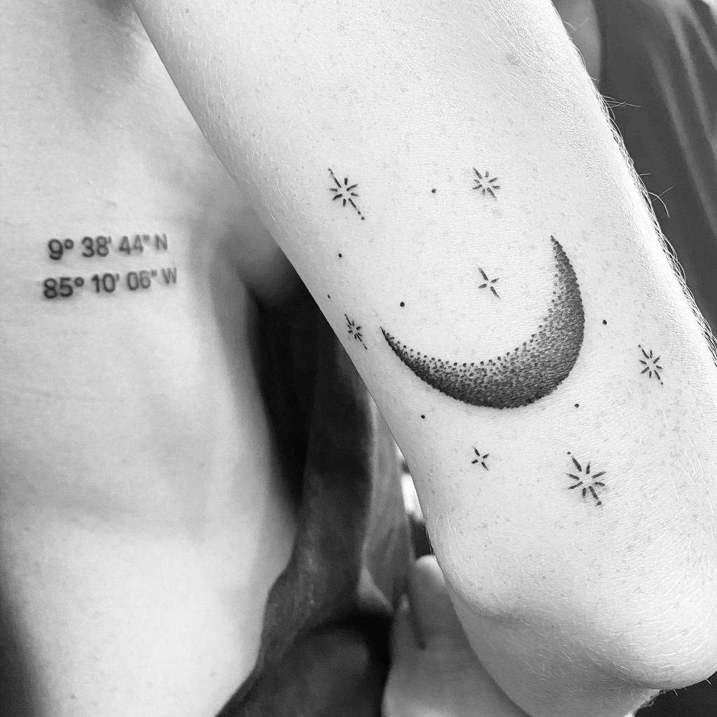 Moon and Stars Arm Tattoo caitfm