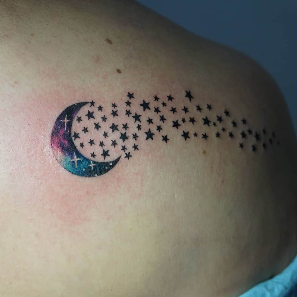 Moon and Stars Back Tattoo davidvillaco