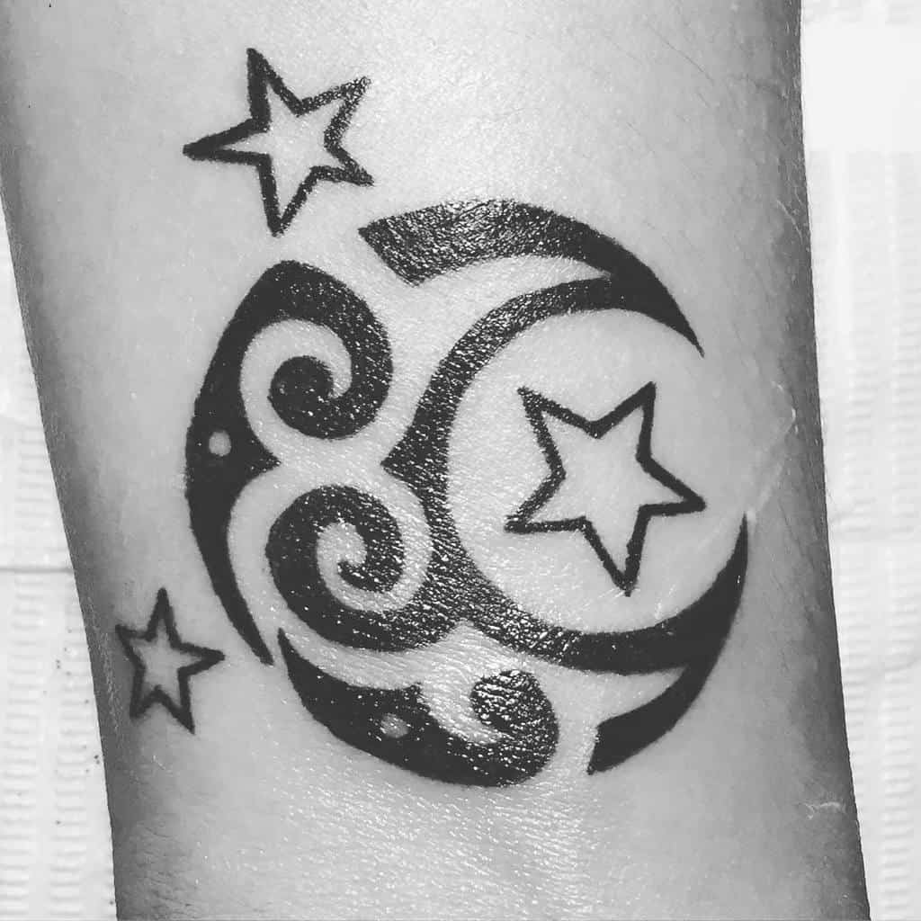 Moon and Stars Tribal Tattoo missreichlee