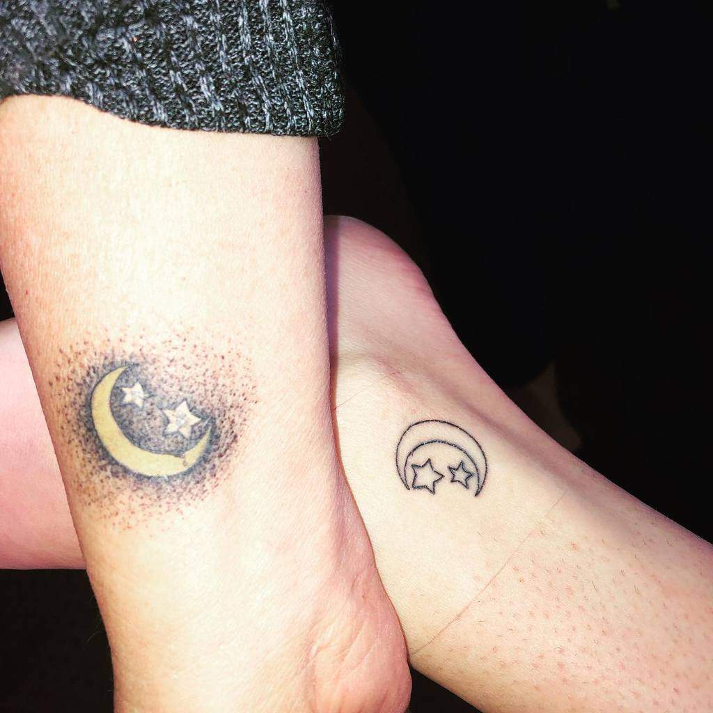 Moon and Stars Wrist Tattoo priscillaashleigh