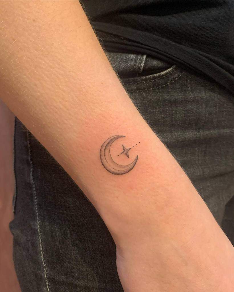 Moon and Stars Wrist Tattoo studiocicatrice