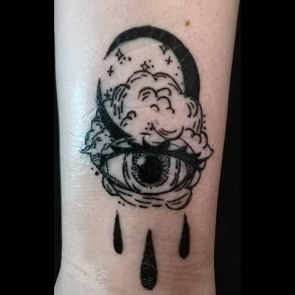 Moon and Stars Wrist Tattoo zodi_art