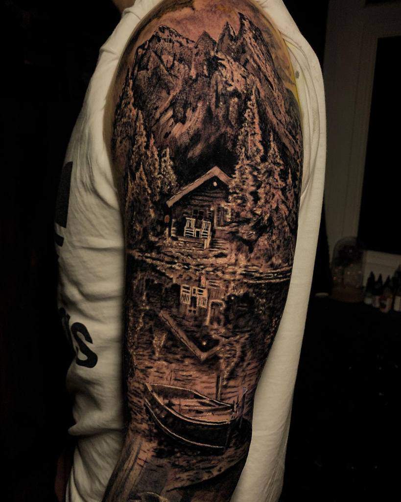 forest mountain tattoo