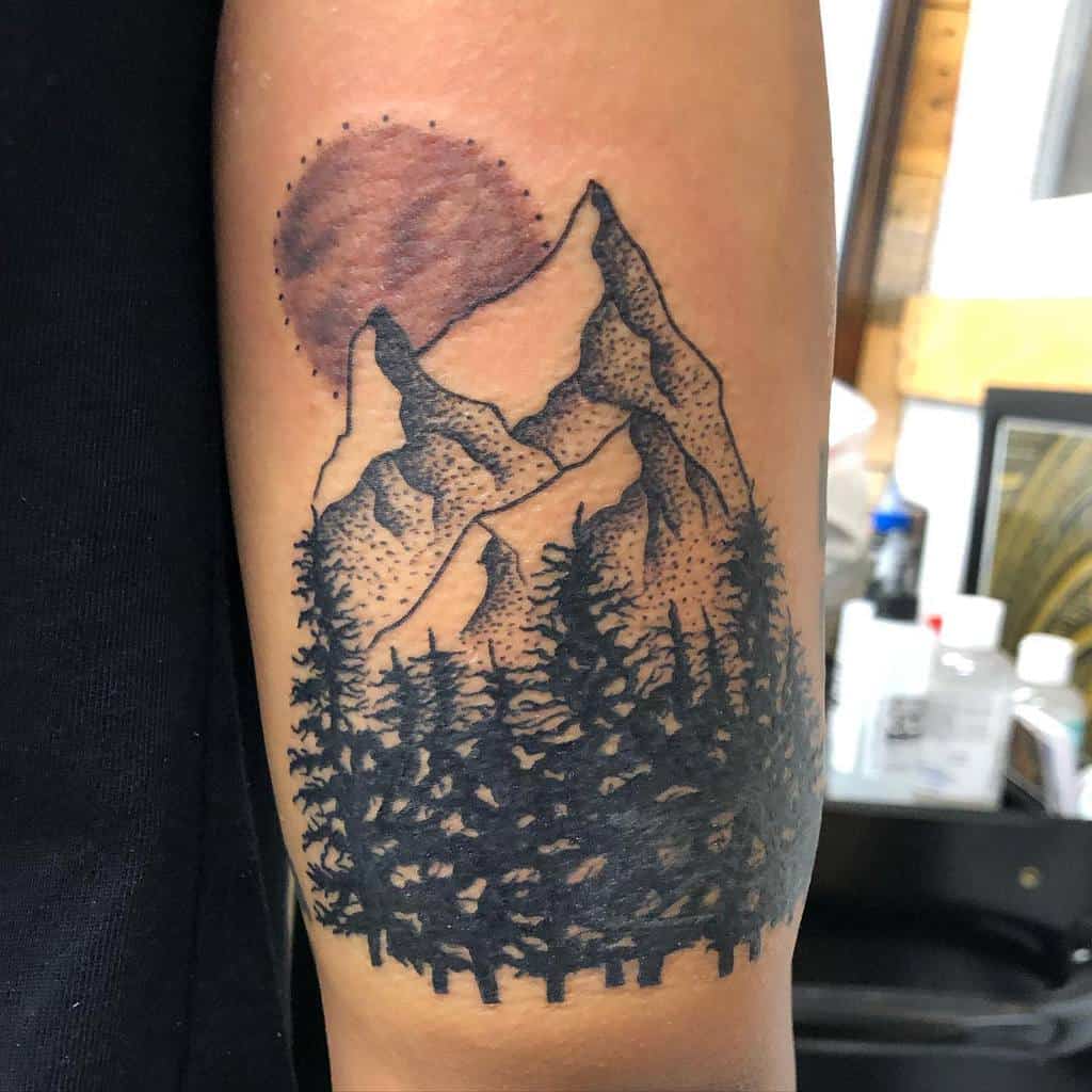 Mountain Tree Arm Tattoo madisonsweet10