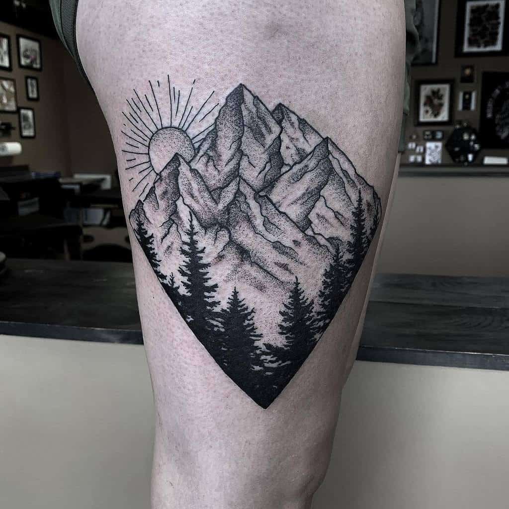 Mountain Tree Silhouette Tattoo yavonnie_a