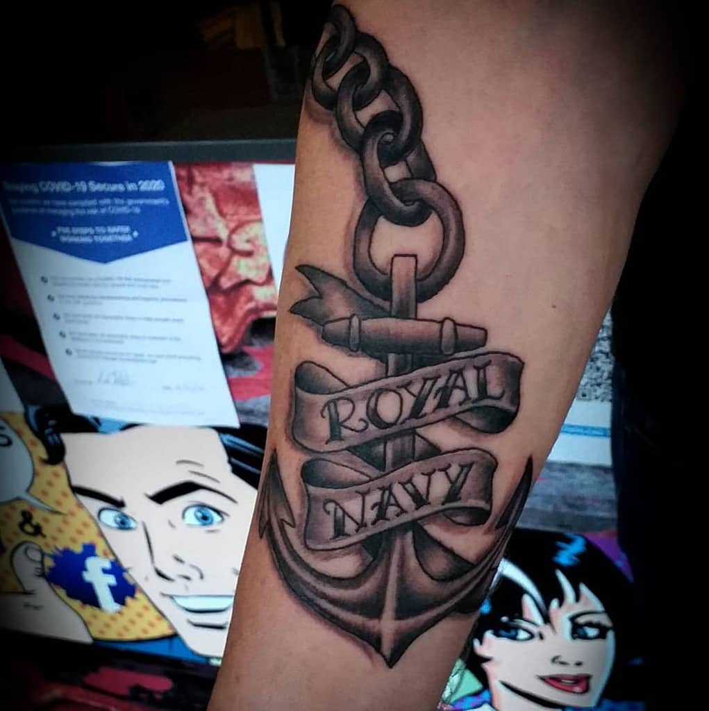 Navy Anchor Forearm Tattoo